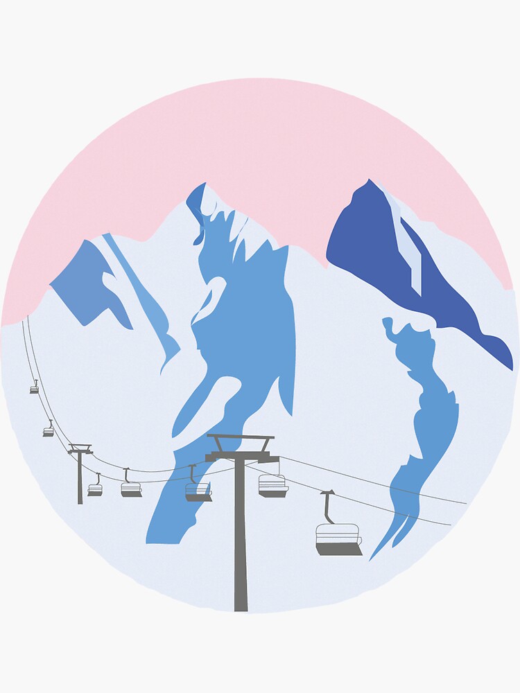 Snowy Mountains | Ski Sticker by laurawatson19