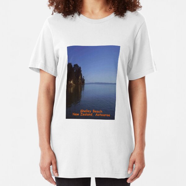 Shelley Beach, Kaipara, New Zealand, Aotearoa Slim Fit T-Shirt