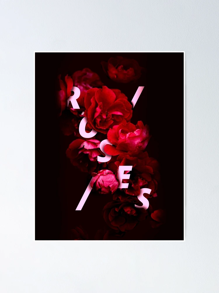 Thumbnail 1 of 3, Poster, Typography Roses designed and sold by Fryar.