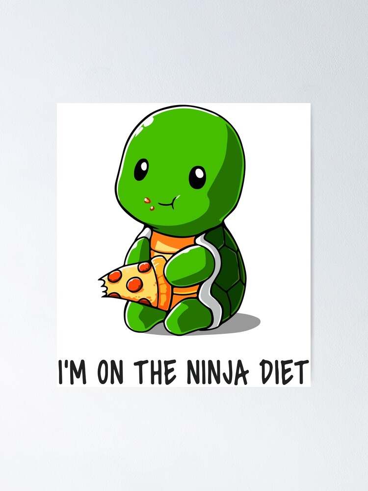 Nette Ninja Schildkrote Poster Von Frozenfox Redbubble