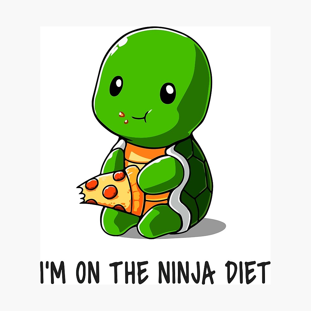 Nette Ninja Schildkrote Poster Von Frozenfox Redbubble