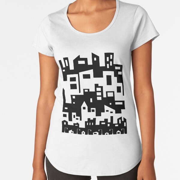 Stacked City Scape Premium Scoop T-Shirt
