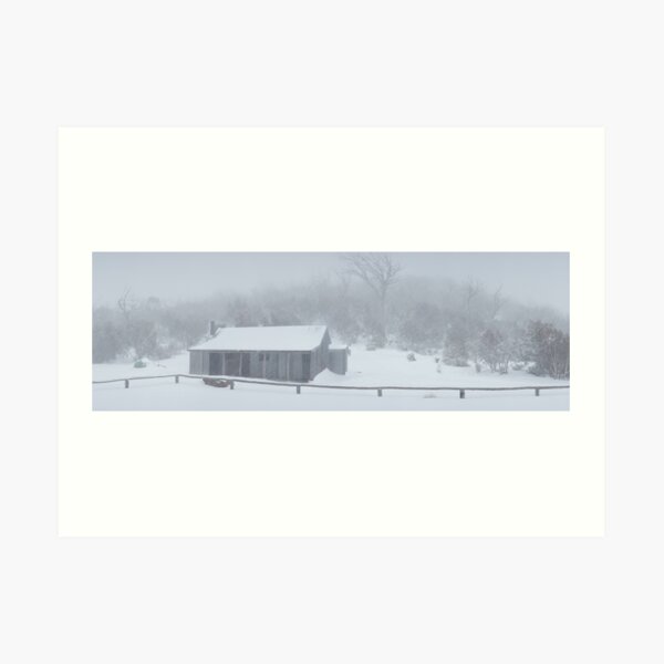 Snow Storm, Bluff Hut, Alpine National Park, Victoria, Australia Art Print