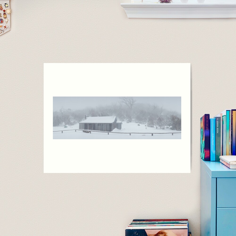 Snow Storm, Bluff Hut, Alpine National Park, Victoria, Australia Art Print