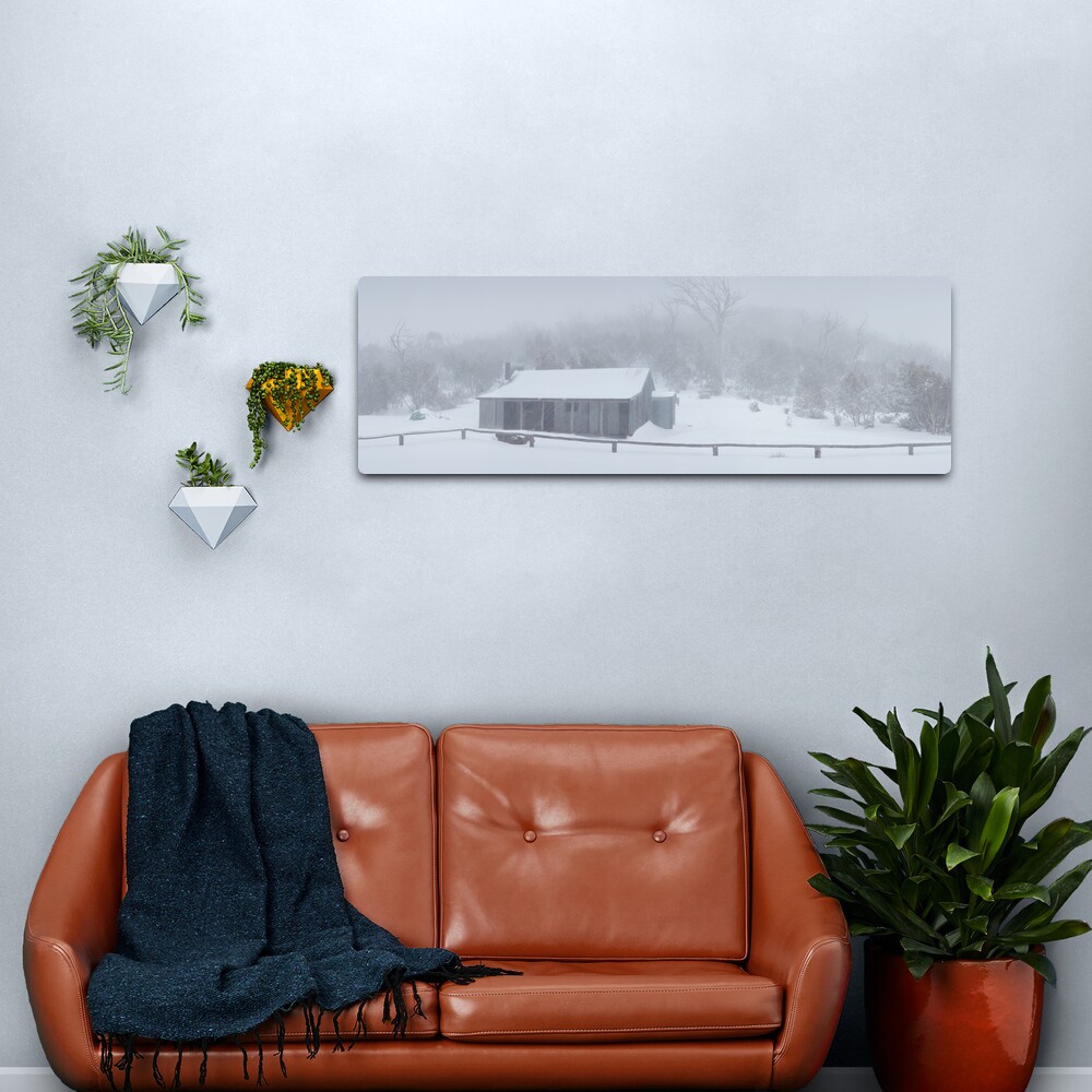 Snow Storm, Bluff Hut, Alpine National Park, Victoria, Australia Metal Print
