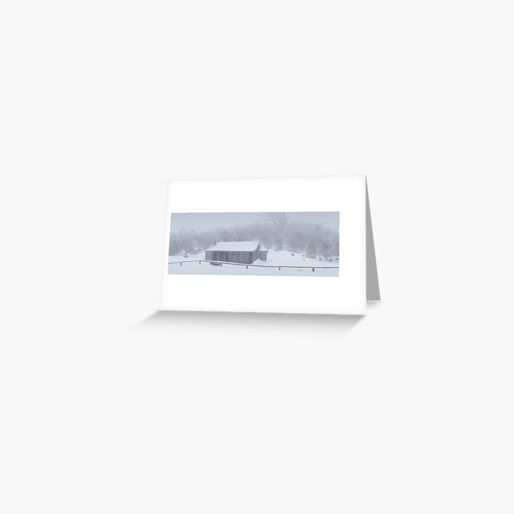 Snow Storm, Bluff Hut, Alpine National Park, Victoria, Australia Greeting Card