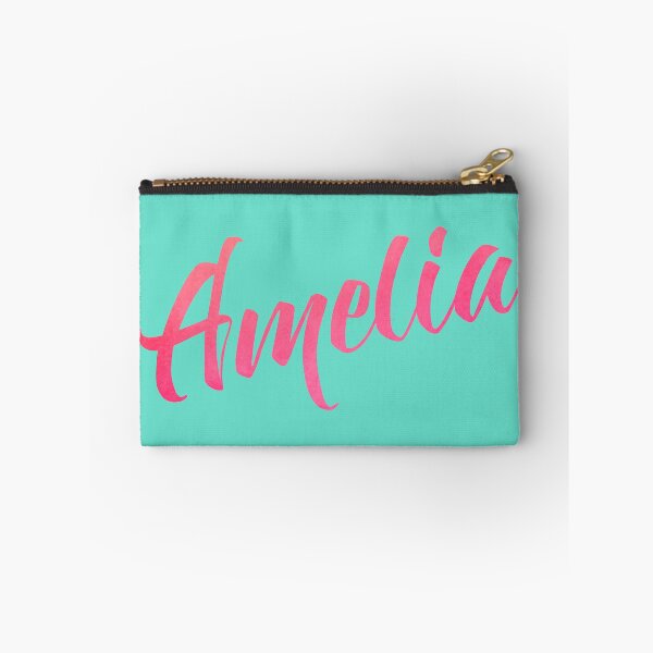 Aperçu de l'œuvre Amelia filles nom signature aquarelle rose créée et vendue par ComicKitsch.