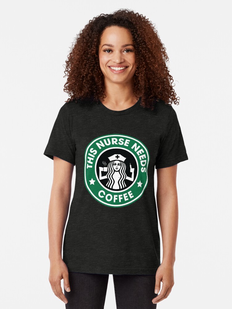 Alternate view of This Nurse Needs Coffee Tri-blend T-Shirt
