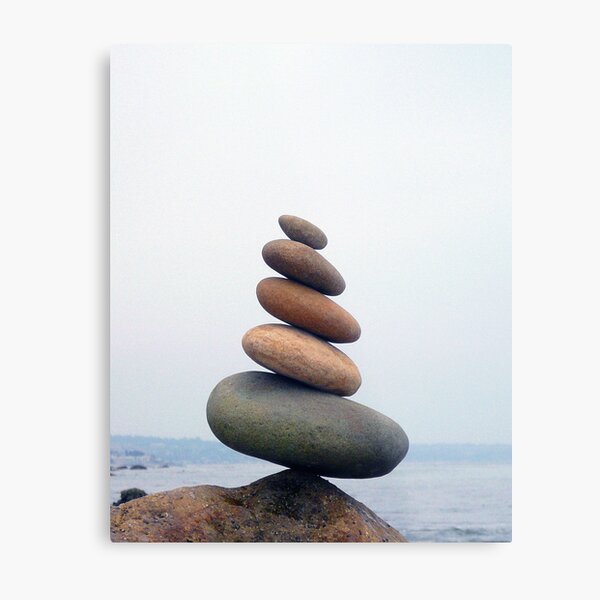 Five Stones Leaning Metal Print