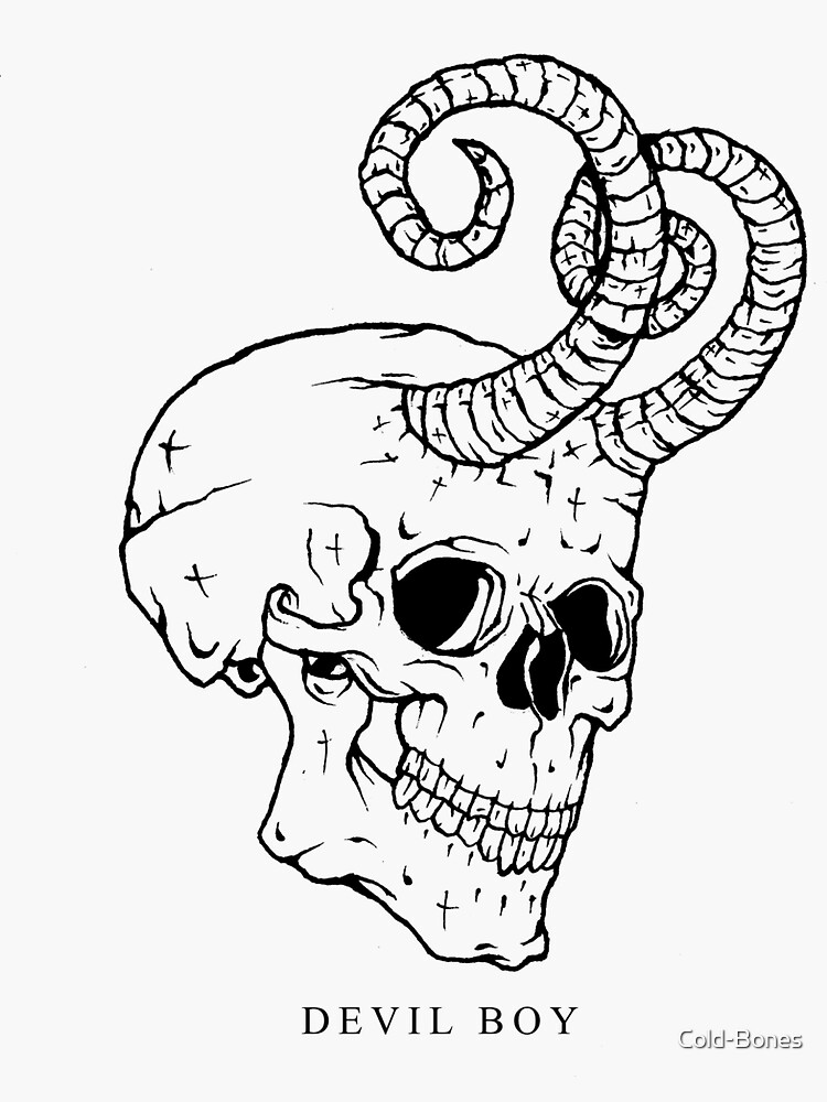 "Devil Boy" Sticker by ColdBones Redbubble