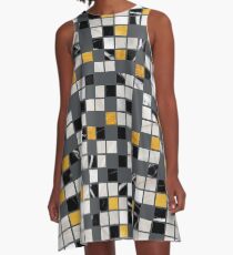 Marmoriertes Gitter A-Linien Kleid
