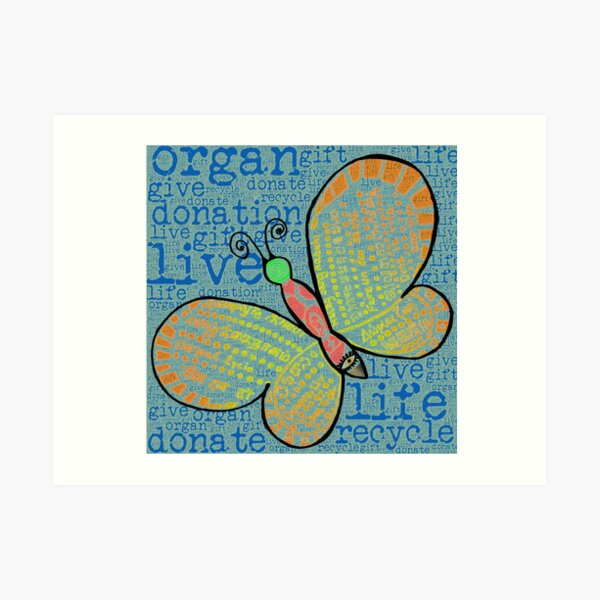 d0n8life Butterfly with Words Art Print