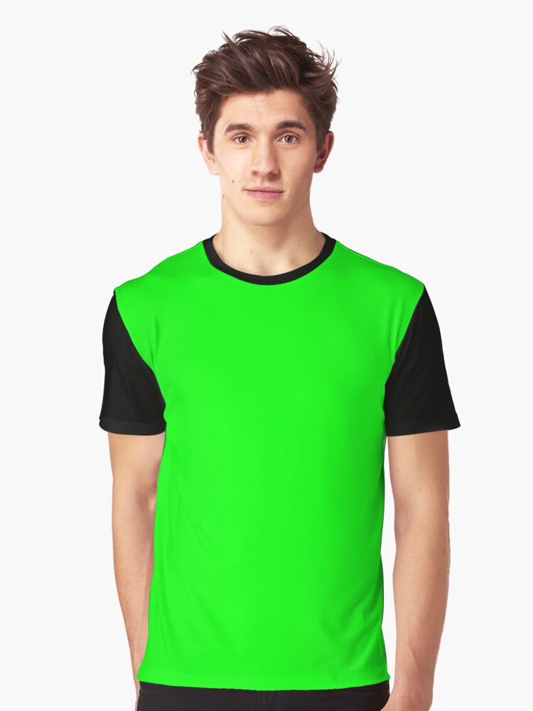 Neon Green Solid Color Graphic T-Shirt