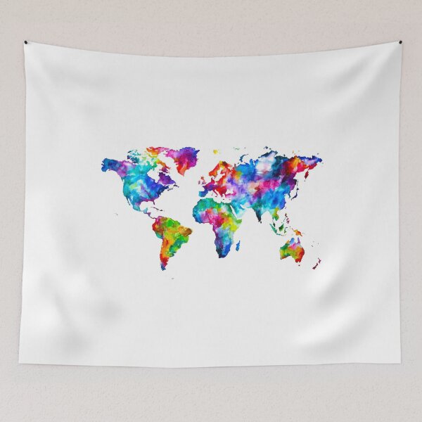 Item preview, World Map Graphic Abstract Paint Splatter designed and sold by DibbaDesigns.