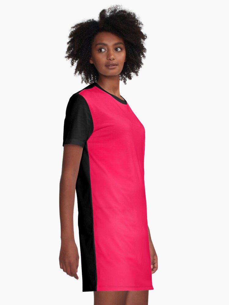 pink neon t shirt dress