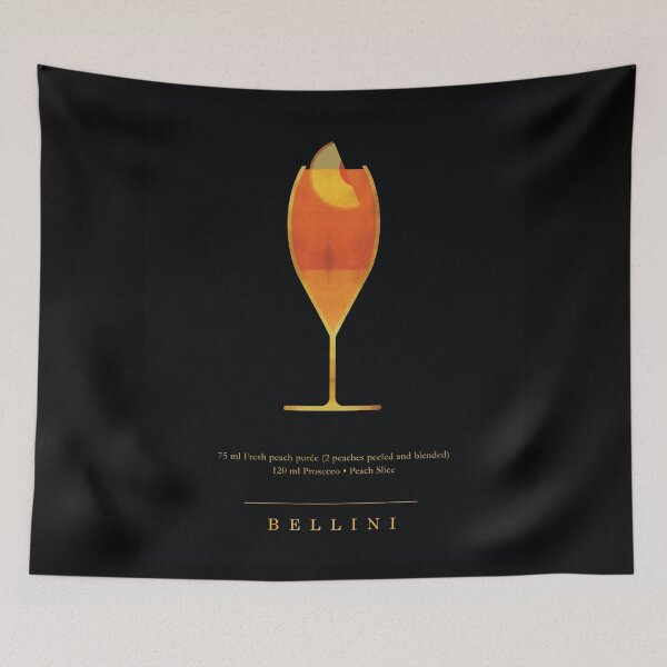 Item preview, Bellini Cocktail - Classic Cocktails Series - Black and Gold - Modern, Minimal Decor designed and sold by Studio Grafiikka.