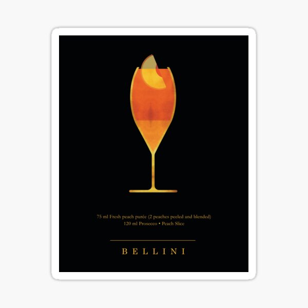 Item preview, Bellini Cocktail - Classic Cocktails Series - Black and Gold - Modern, Minimal Decor designed and sold by Studio Grafiikka.