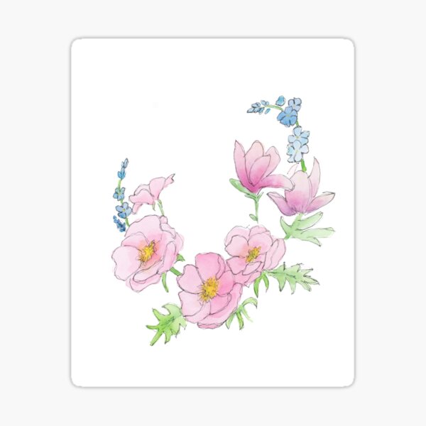Scribble Florals One Sticker