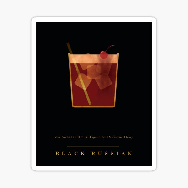 Item preview, Black Russian Cocktail - Classic Cocktails Series - Black and Gold - Modern, Minimal Decor designed and sold by Studio Grafiikka.