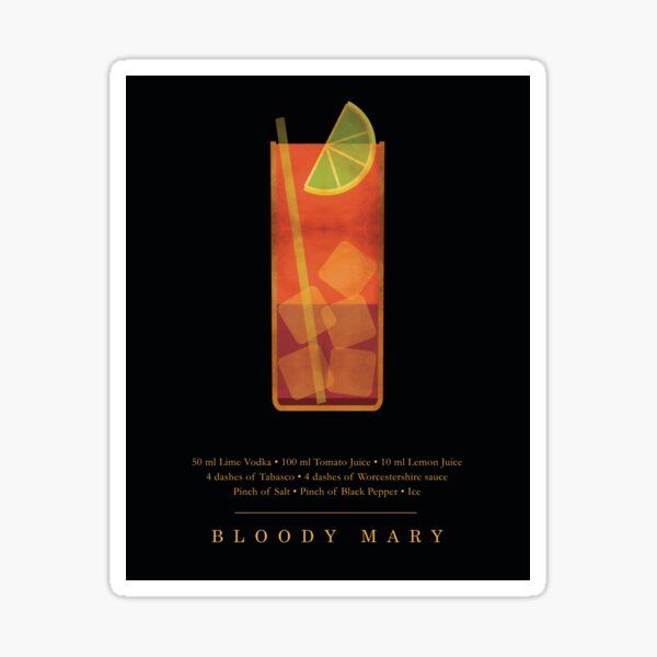 Item preview, Bloody Mary Cocktail - Classic Cocktails Series - Black and Gold - Modern, Minimal Decor designed and sold by Studio Grafiikka.