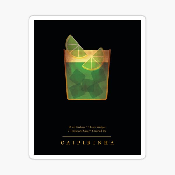 Item preview, Caipirinha Cocktail - Classic Cocktails Series - Black and Gold - Modern, Minimal Decor designed and sold by Studio Grafiikka.