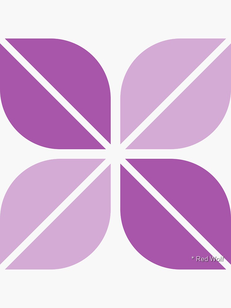 Geometric Pattern: Leaf: Purple/White by redwolfoz
