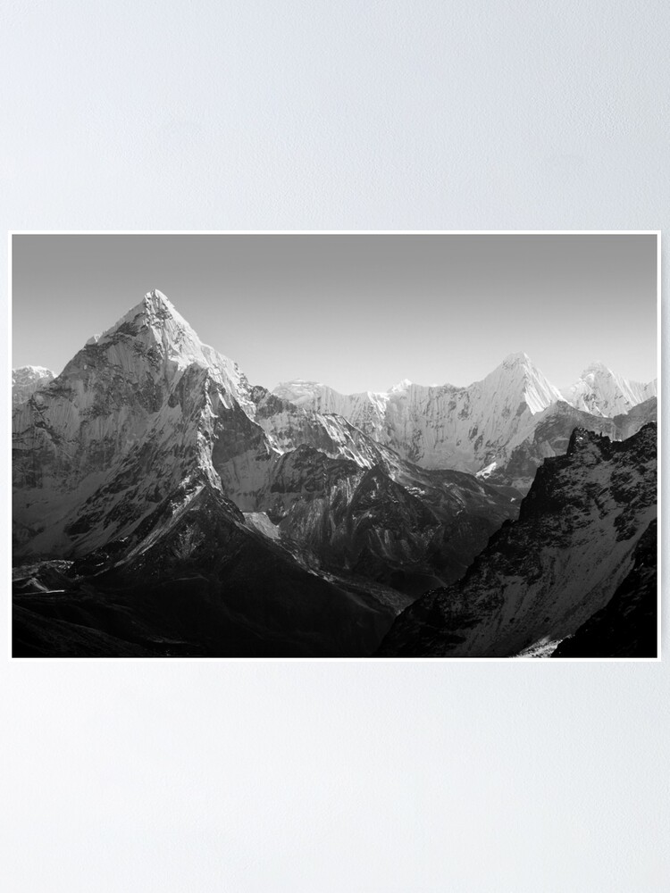 Scenic Mountain Nature Landscape Mt Everest Poster By Wfrancisdesign Redbubble