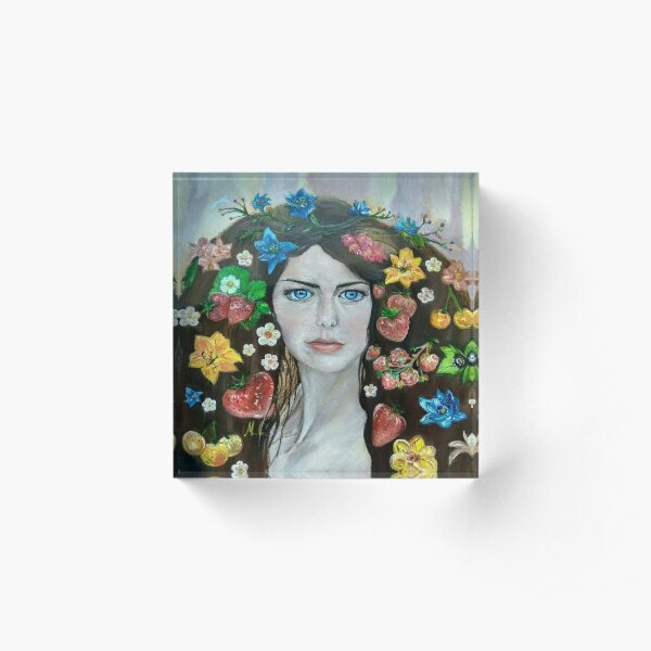 The portrait of the girl (stylized) Acrylic Block