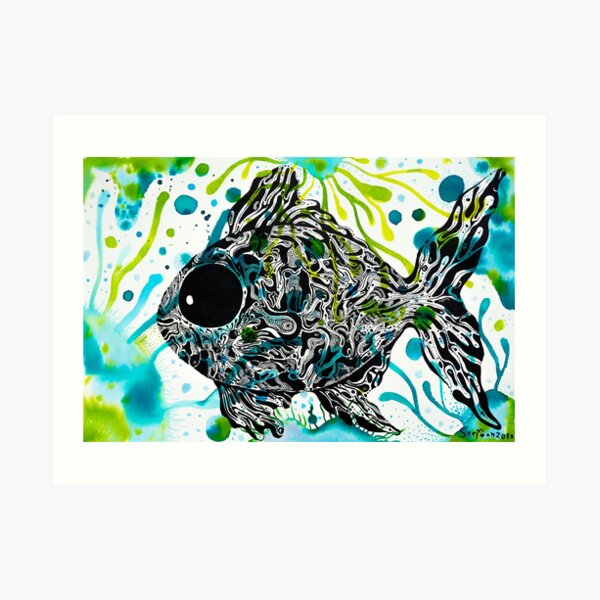 Home of Fish Green aquatic plant : House of hope Series Java barb, Silver barb Fish Art Print