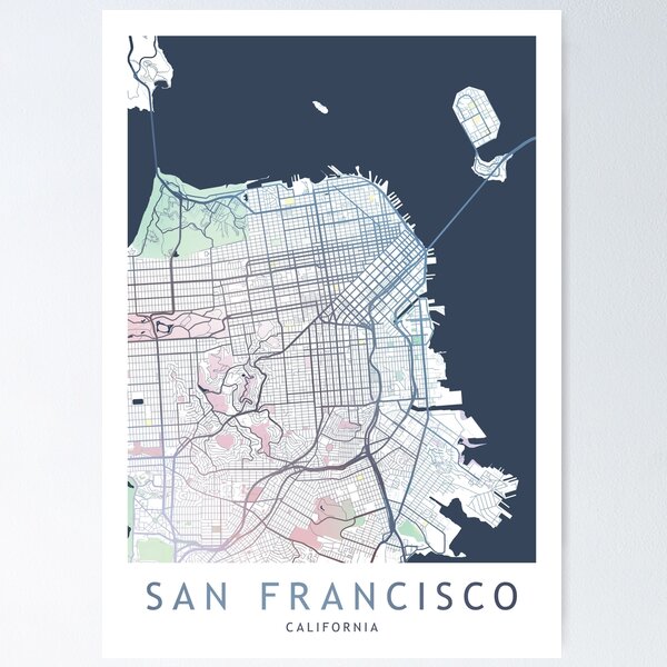 Poster: San Francisco Stadtplan | Redbubble