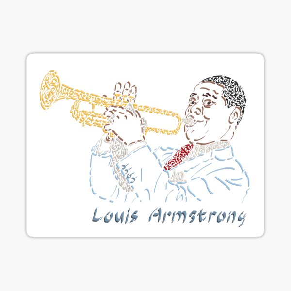 "Louis Armstrong The Jazzman" Sticker by Karotene Redbubble