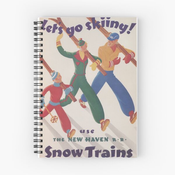 Item preview, Let's Go Skiing, Ski Family, Vintage Ski Poster designed and sold by vintagevivian.