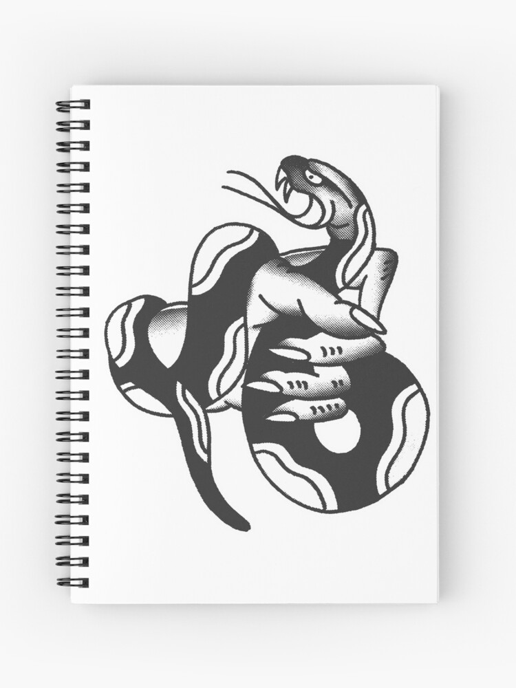 Cuaderno de espiral «Mano tradicional con diseño de tatuaje de serpiente»  de F-T-T | Redbubble