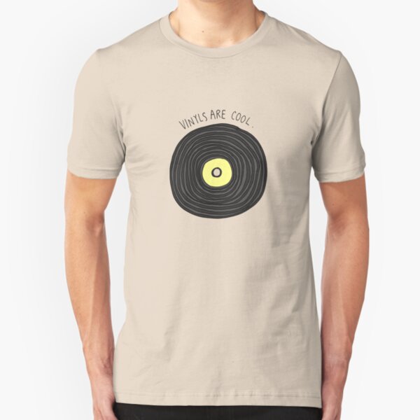 Vinyls are Cool (Grey) Slim Fit T-Shirt