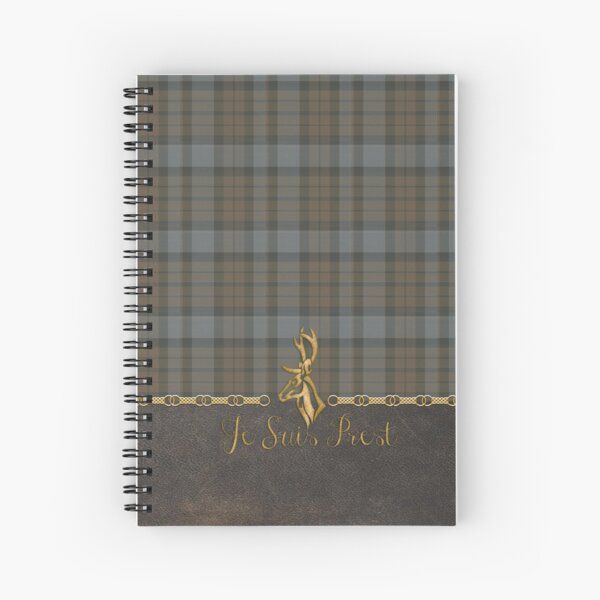 TARTAN LEATHER JE SUIS PREST Spiral Notebook