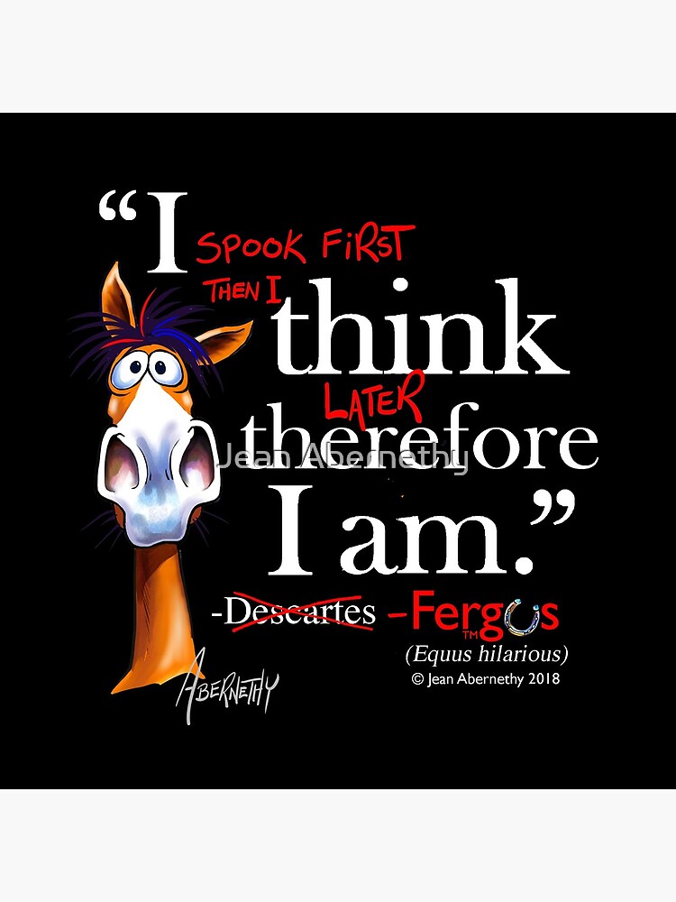 Fergus the Horse: Descartes (white) by JeanAbernethy