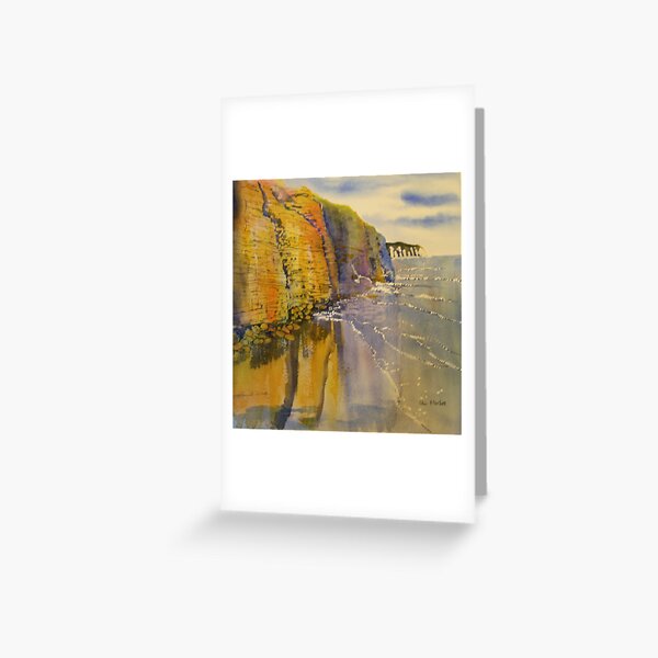 Reflections in Gold - Sewerby Cliffs Greeting Card