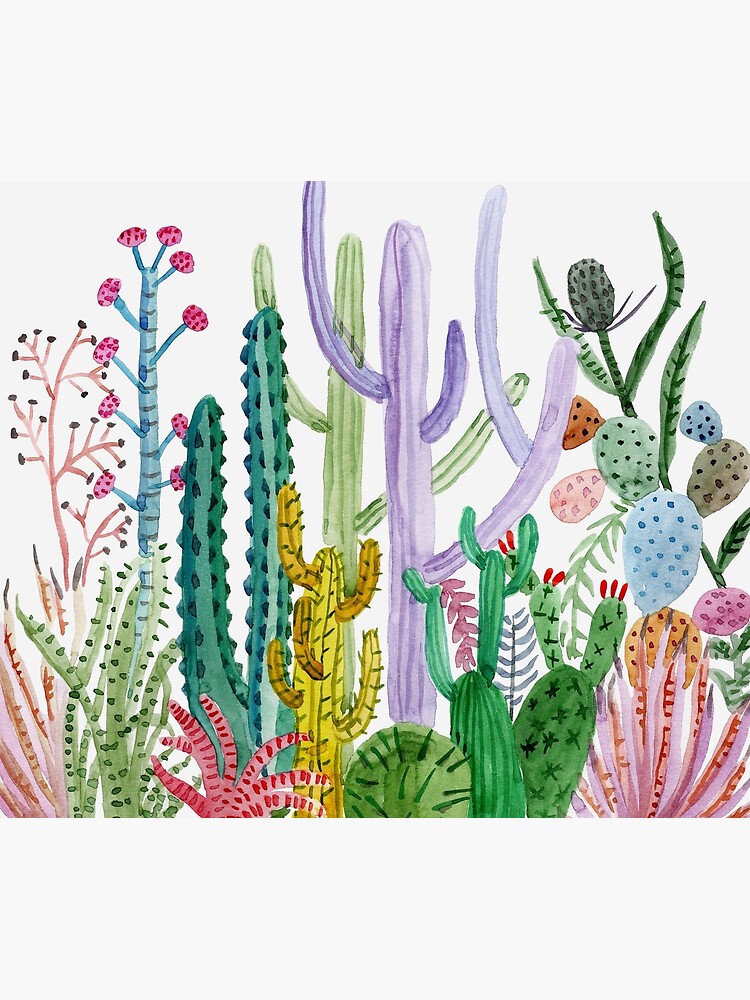 Watercolor Cacti by MarinaSotiriou