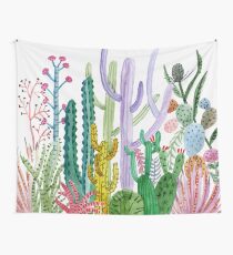 Watercolor Cacti Wall Tapestry