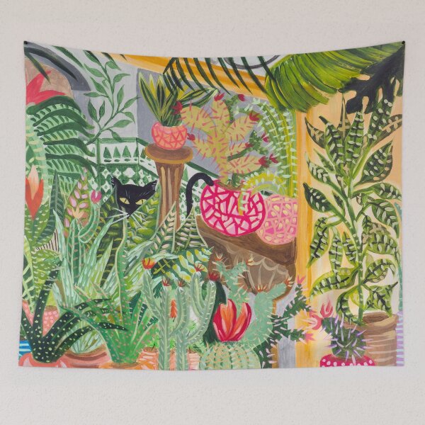 Aperçu de l'œuvre Chat noir dans le jardin créée et vendue par MarinaSotiriou.