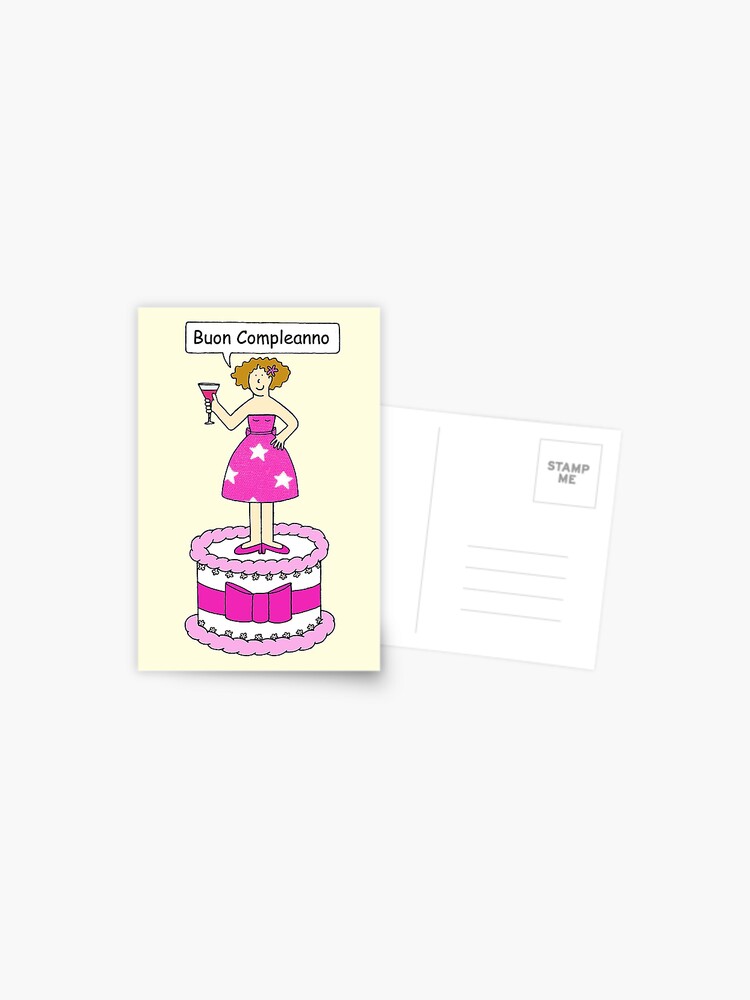 Buon Compleanno Happy Birthday in Italian Postcard for Sale by KateTaylor