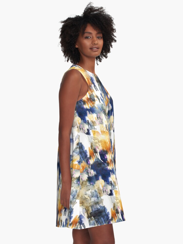 Alternate view of Abstract Autumn Colors A-Line Dress