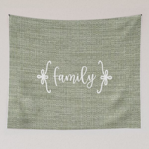 Item preview, Family on Green Burlap designed and sold by cabindog.