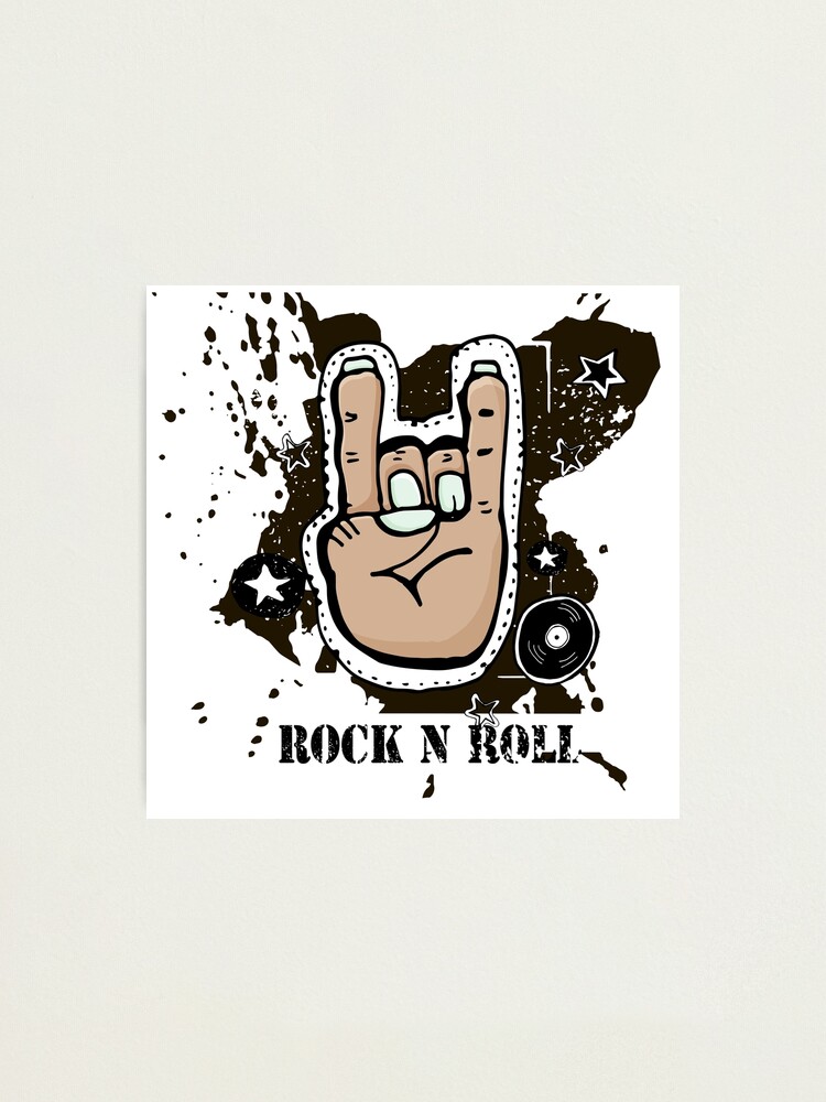 Lámina fotográfica «Símbolo de roca Cartel del rock and roll.» de