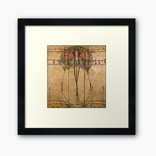 The May Queen. Cropped detail. 1900. Margaret Macdonald Mackintosh. Glasgow Style, Glasgow School. Framed Art Print