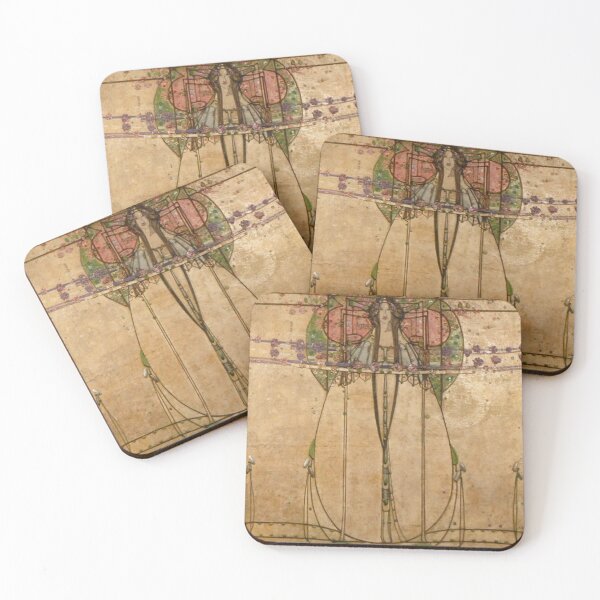 The May Queen. Cropped detail. 1900. Margaret Macdonald Mackintosh. Glasgow Style, Glasgow School. Coasters (Set of 4)