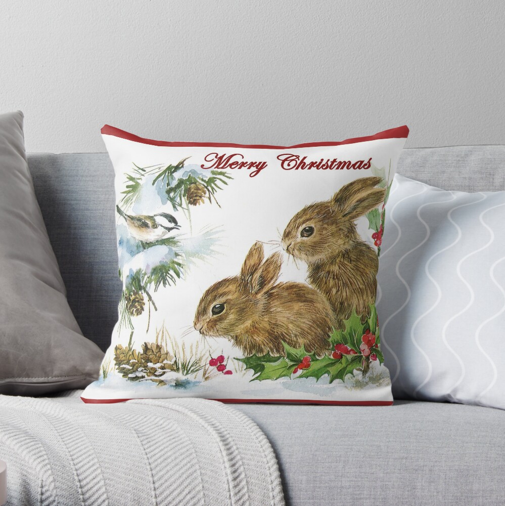 Rabbit Pillow Cover 18 by 18 Inches