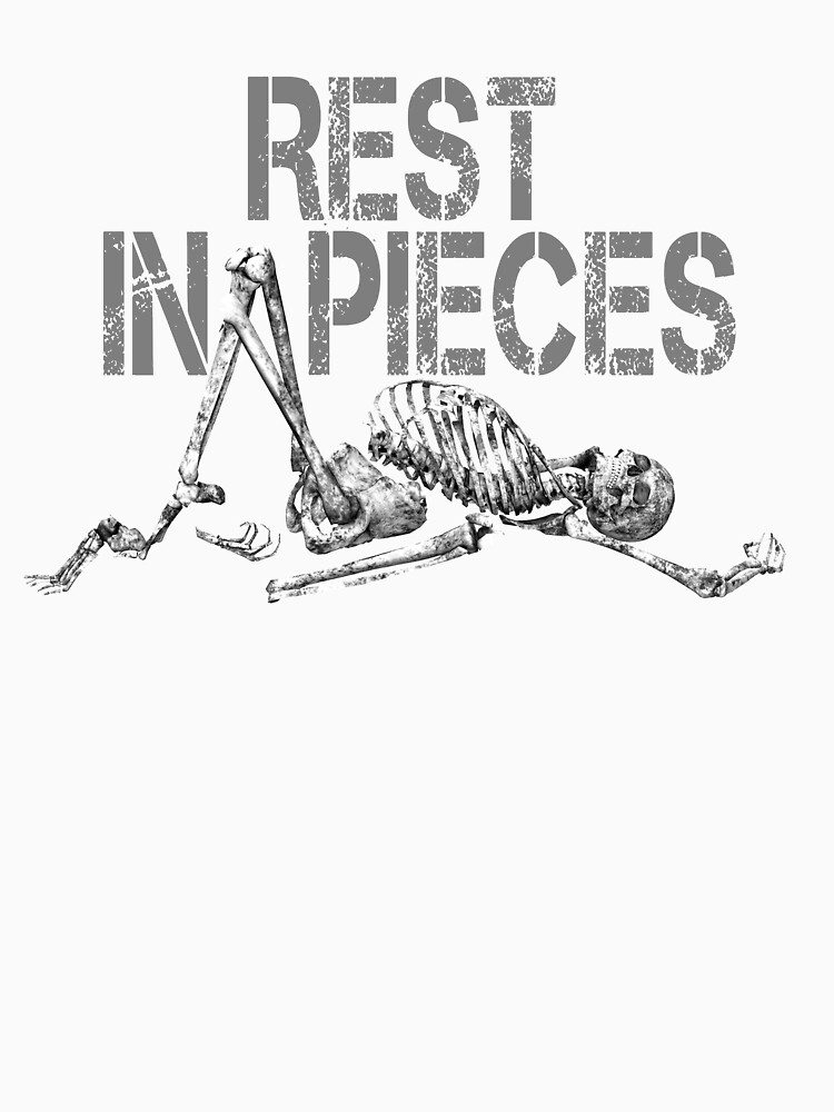 Rest in Pieces Skeleton Design by Rightbrainwoman