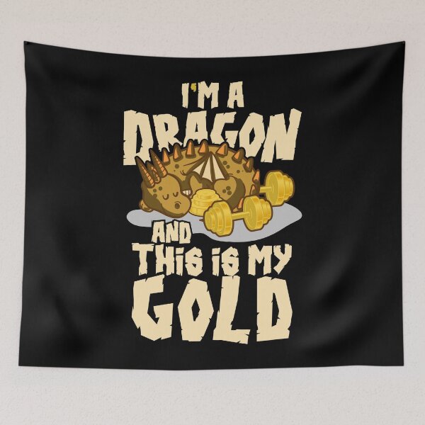 Item preview, Funny Lifting Gym Dragon - Weights Exercise designed and sold by PrintPress.