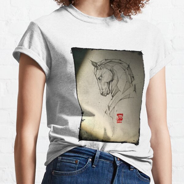 horse pencil sketch psdelux Classic T-Shirt
